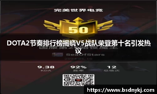 DOTA2节奏排行榜揭晓V5战队荣登第十名引发热议